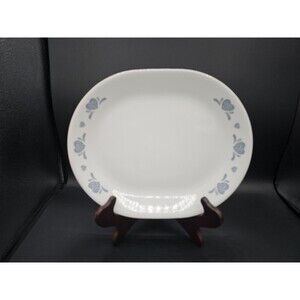 Corelle Vtg Country Blue Hearts 12 1/4" Oval Platter